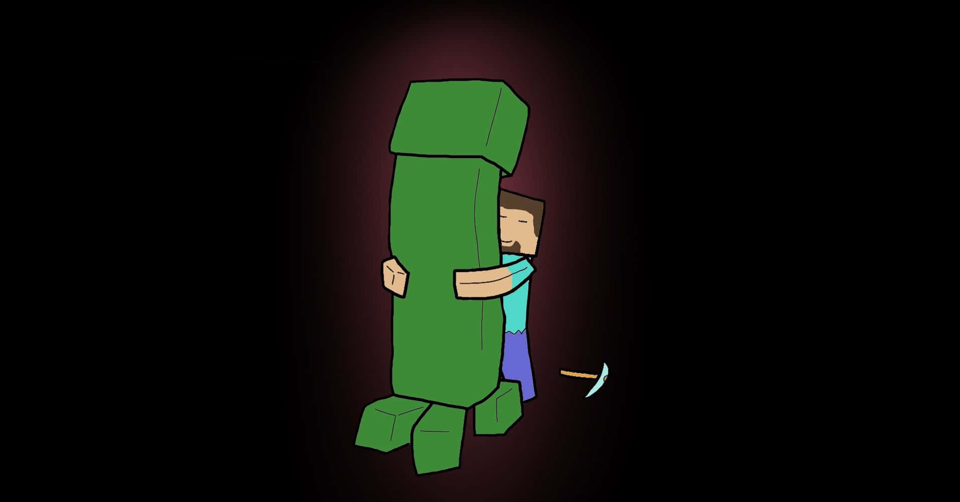 Cute Minecraft, Minecraft character, giant green block, HD Desktop Wallpaper