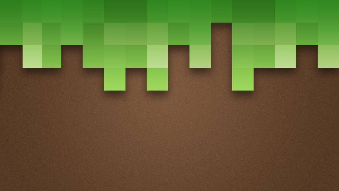 Minecraft, green grass blocks, brown dirt ground, SD Desktop Wallpaper