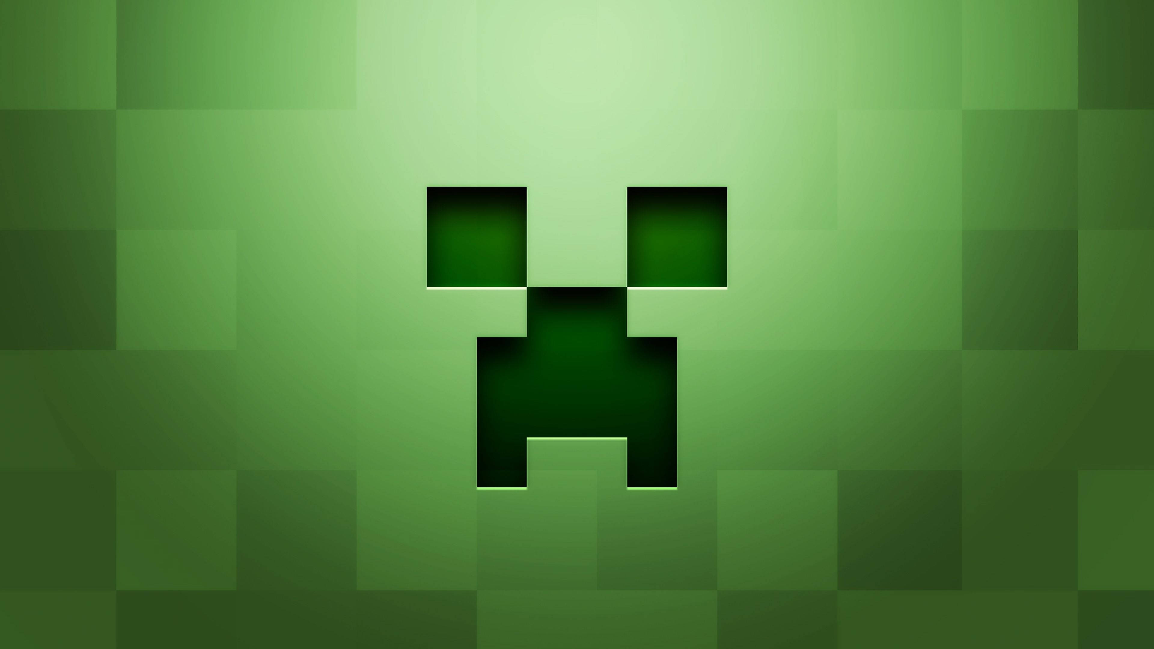 Minecraft, creeper, pixelated, 4K Desktop Wallpaper