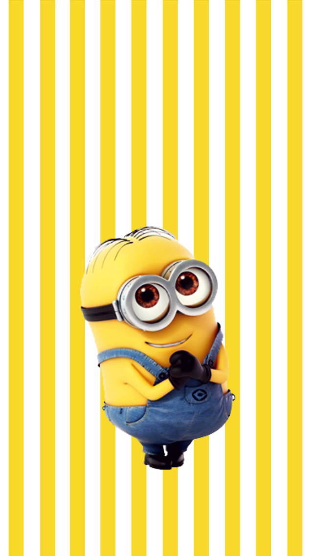 Minion, yellow, white stripes, SD Phone Wallpaper