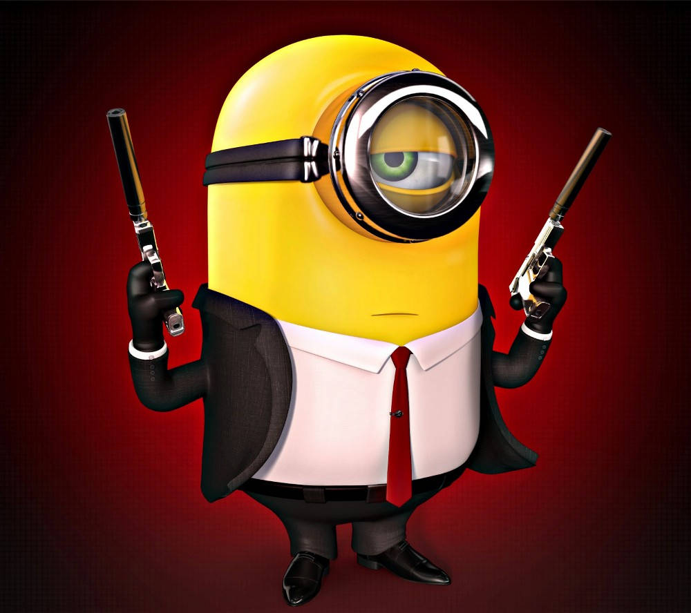 Minion, black suit, red tie, SD Desktop Wallpaper
