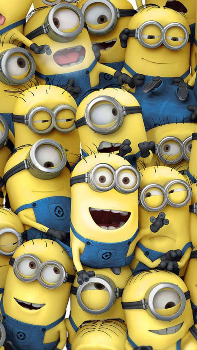 Minion Phone, yellow Minions, blue overalls, SD Phone Wallpaper
