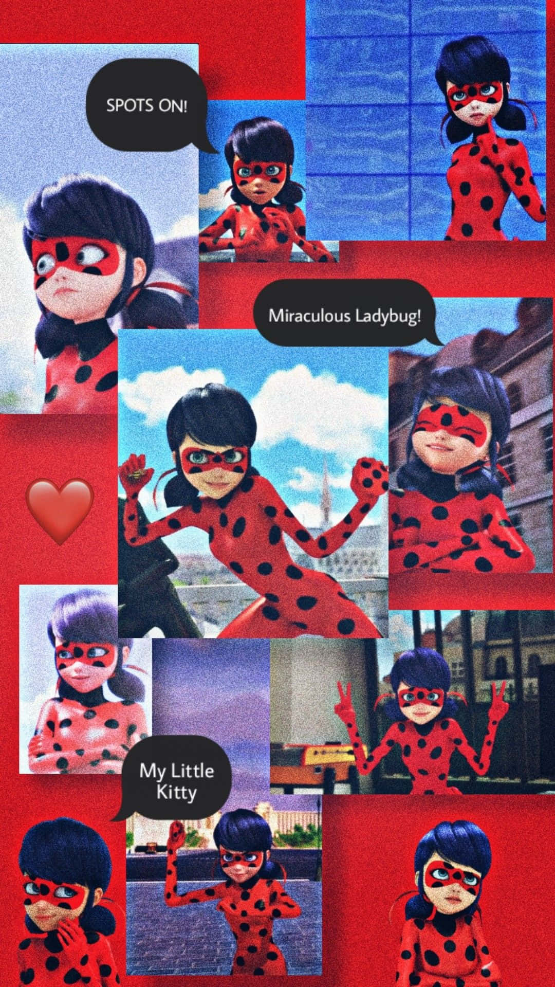 Cute Miraculous Ladybug, Ladybug, red and black spotted superhero costume, Full HD Phone Wallpaper