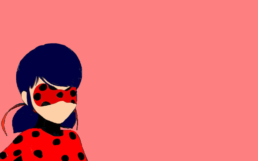 Cute Miraculous Ladybug, dark hair, red polka-dot mask, SD Desktop Wallpaper