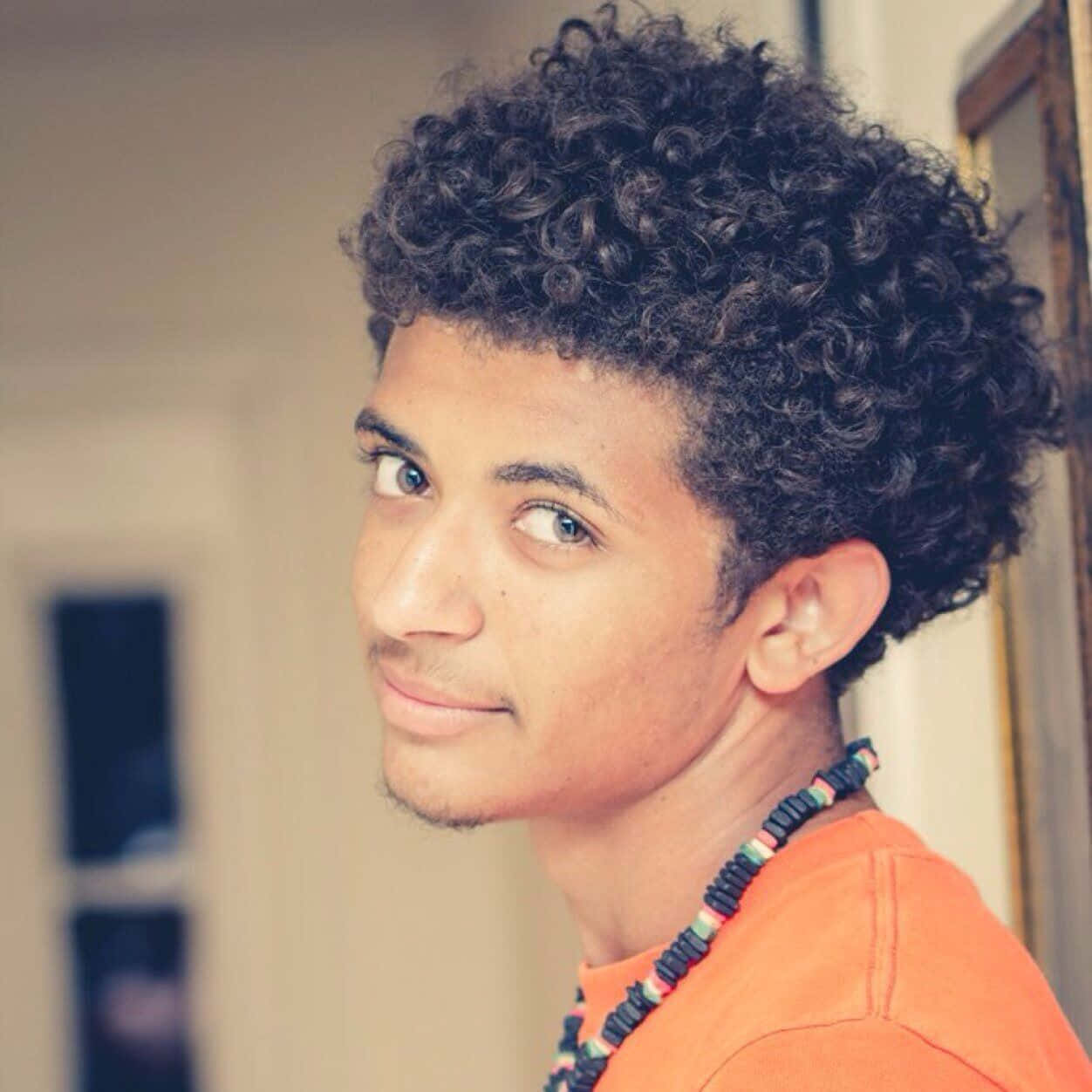 curly haired teen boy, dark curly hair, blue eyes, SD Desktop Wallpaper