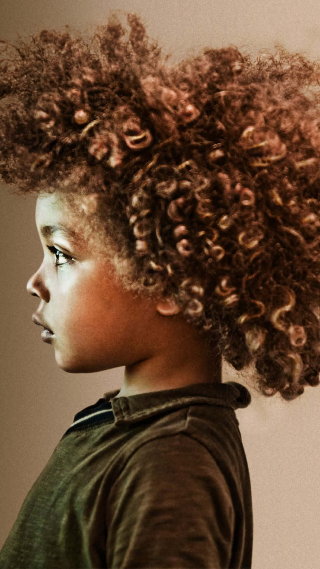 curly haired boy, voluminous curly brown hair, profile, Full HD Phone Wallpaper