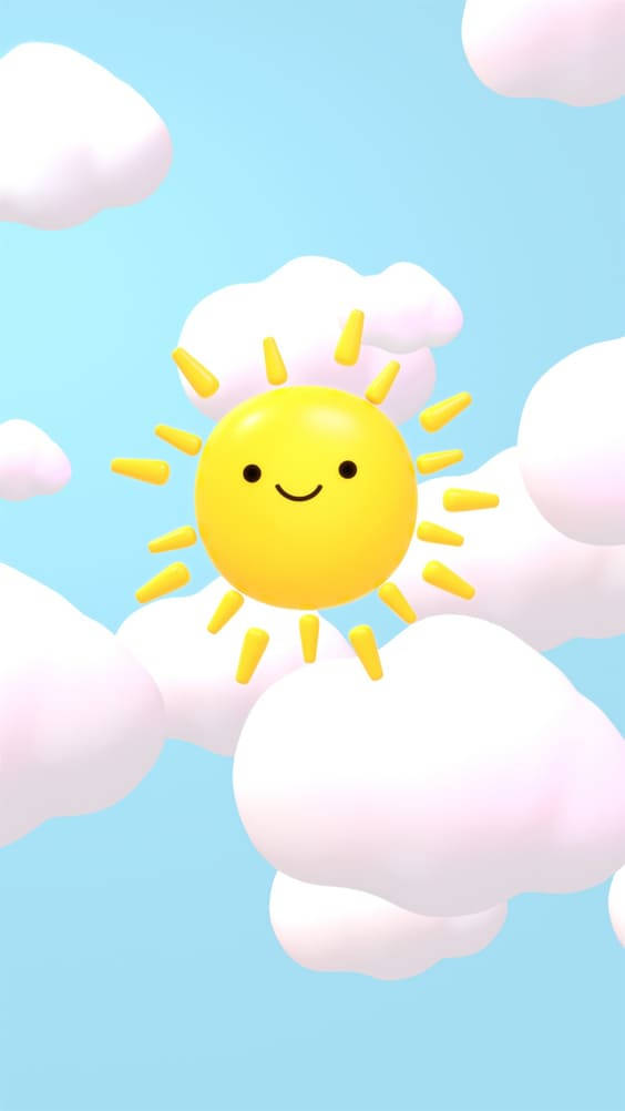 Cute Mobile, sun, smiling face, SD Phone Wallpaper