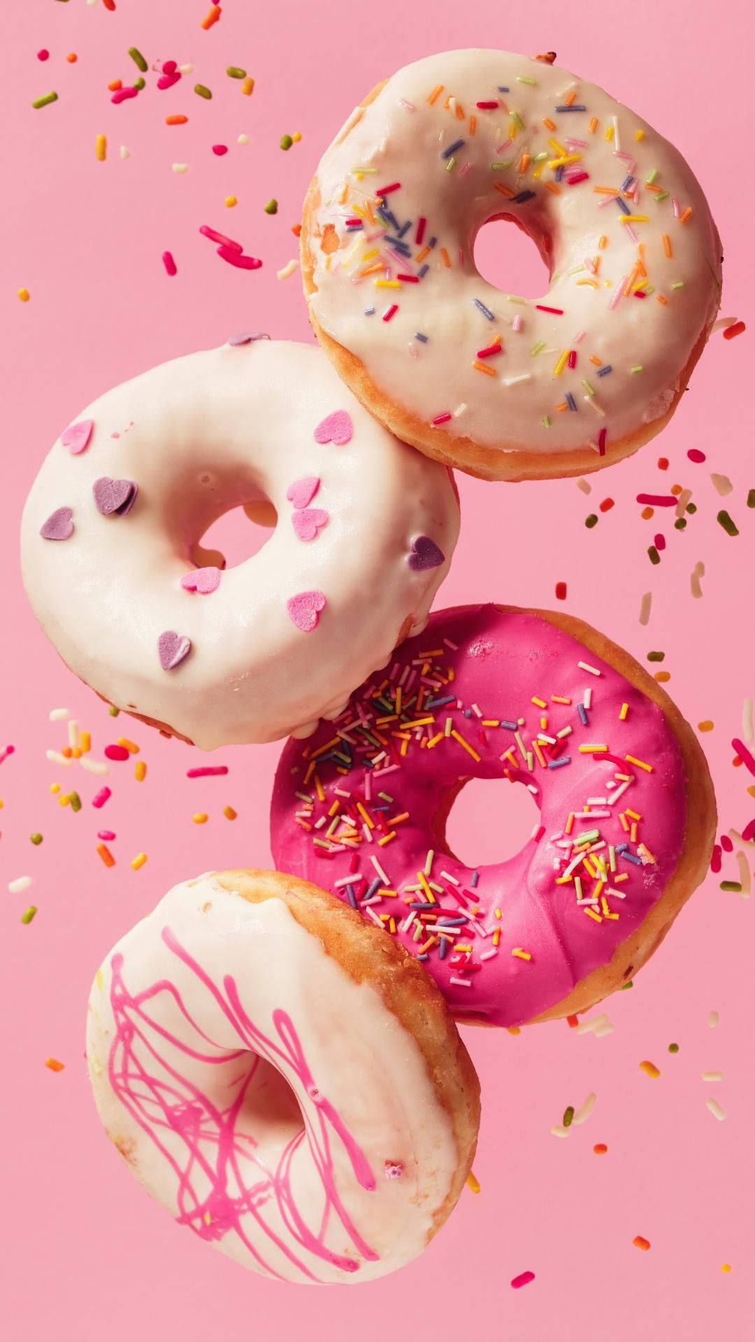 Cute Mobile, sweet doughnuts, colorful donuts, Full HD Phone Wallpaper