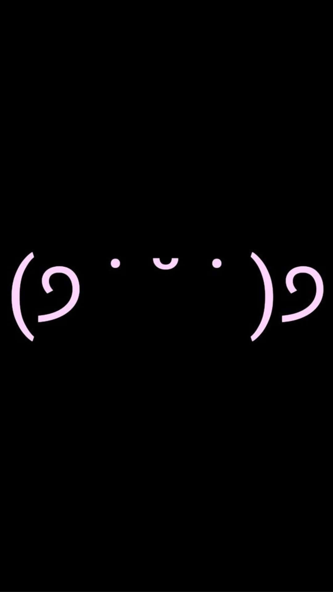 glowing purple smiley face, dot eyes, curved mouth, Full HD Phone Wallpaper