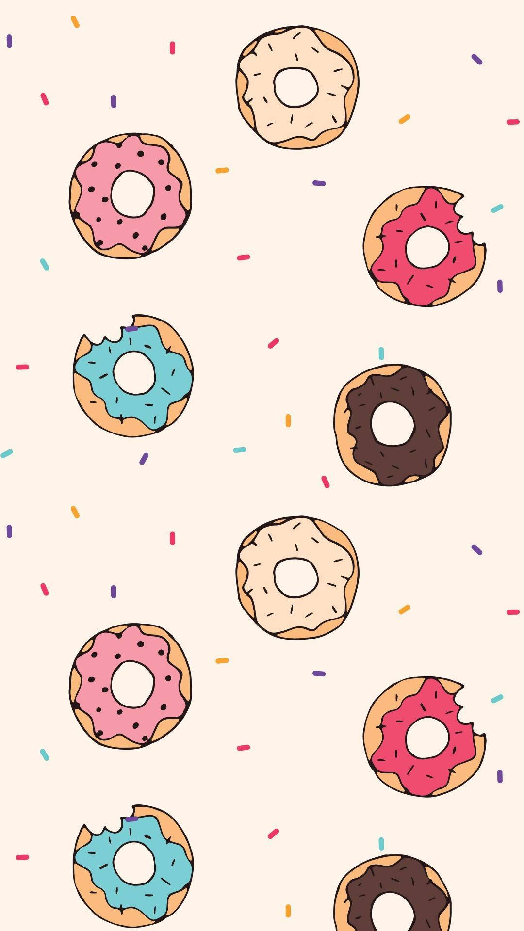 Cute Mobile, doughnut, sprinkles, Full HD Phone Wallpaper