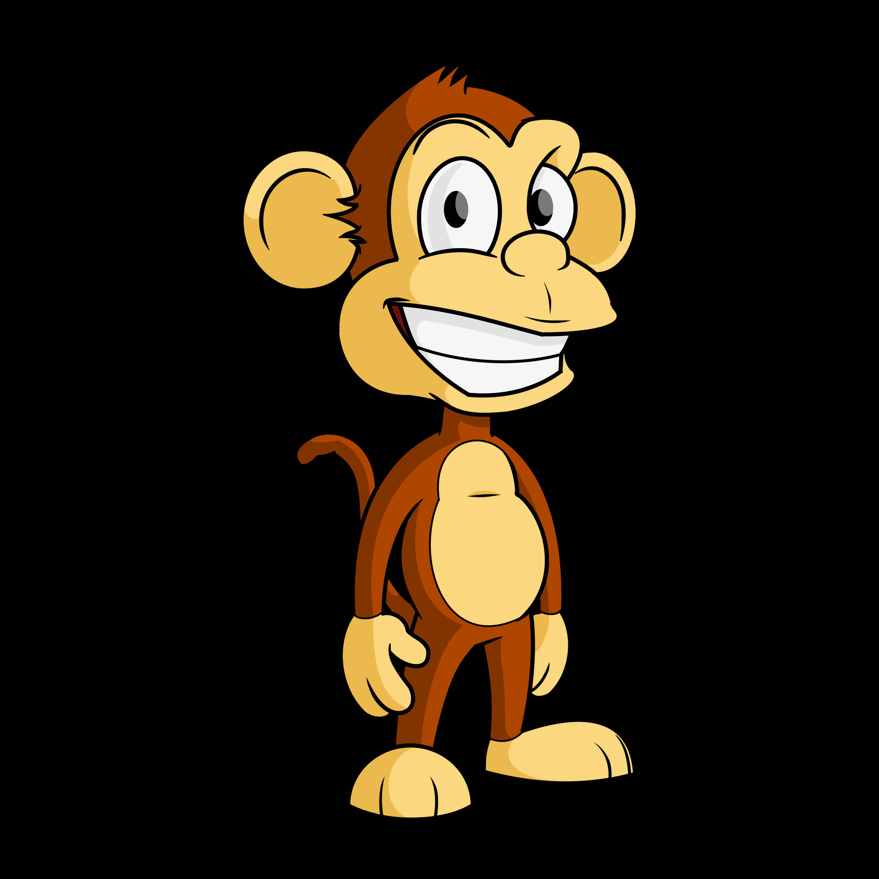 cute monkey, grinning, big eyes, 2K Desktop Wallpaper