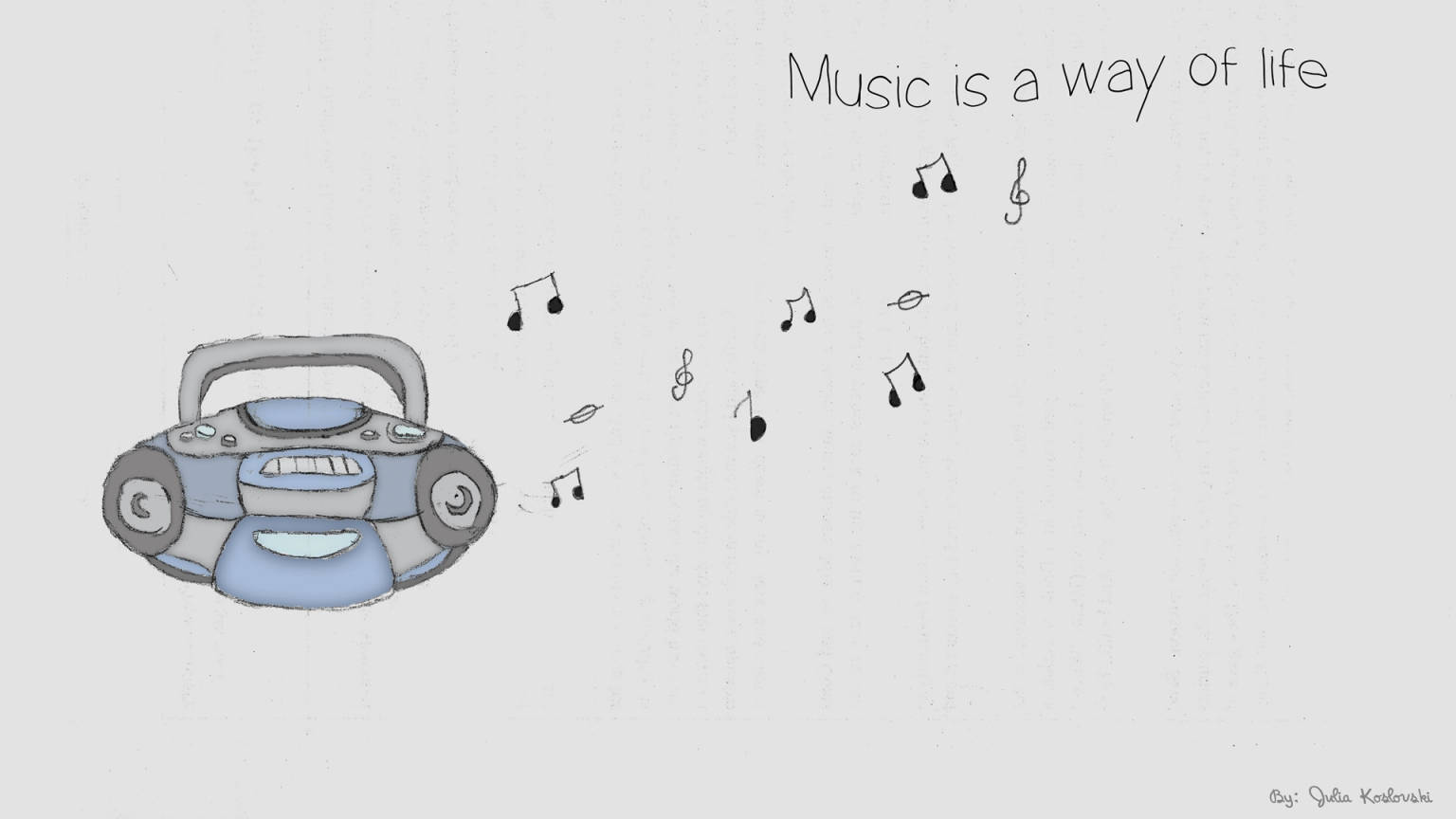 Cute Music, boombox, smiling face, HD Desktop Wallpaper
