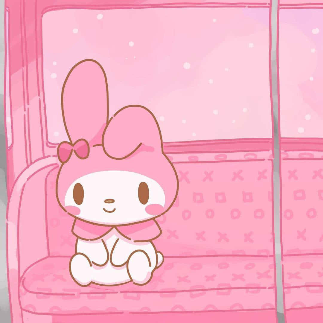 Cute My Melody, pink sofa, pink room, SD Desktop Wallpaper