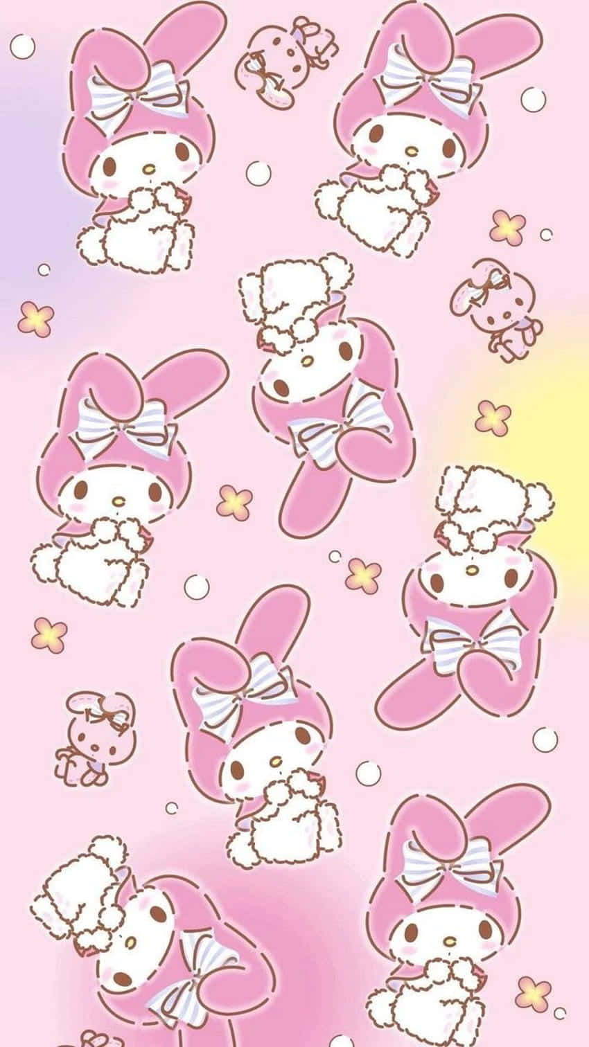 Cute My Melody, My Melody, pink background, HD Phone Wallpaper