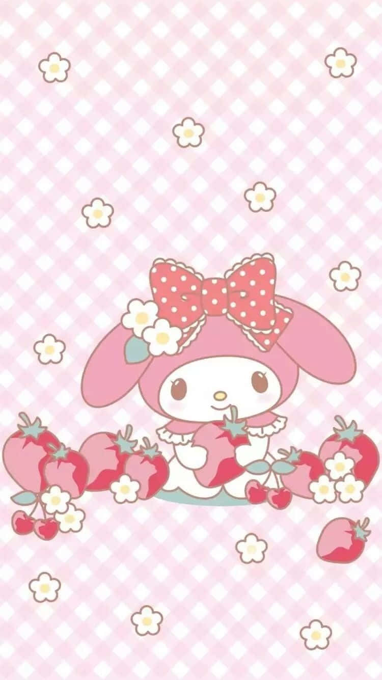 My Melody, strawberries, flowers, HD Phone Wallpaper