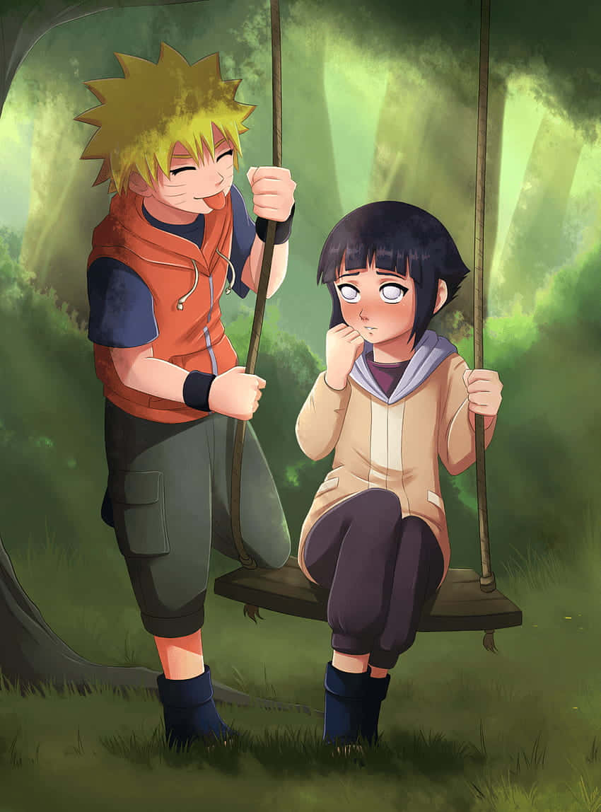 Naruto, Hinata, swing, SD Phone Wallpaper