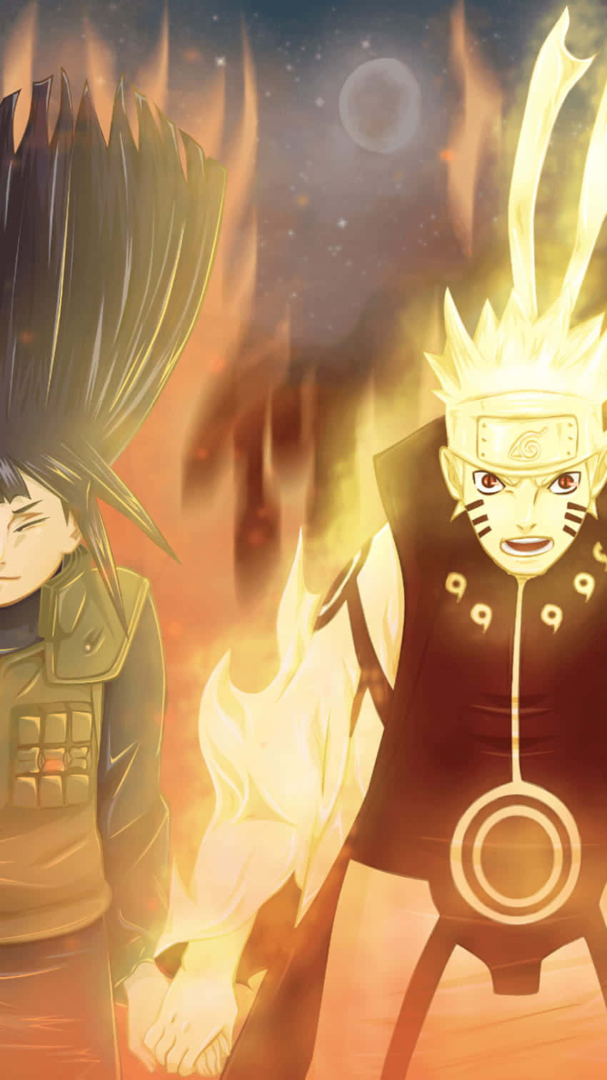 Naruto, Hinata, fiery orange flames, HD Phone Wallpaper