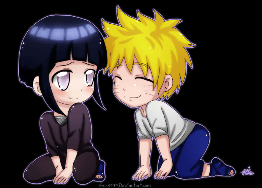 Naruto, Hinata, chibi anime characters, SD Desktop Wallpaper