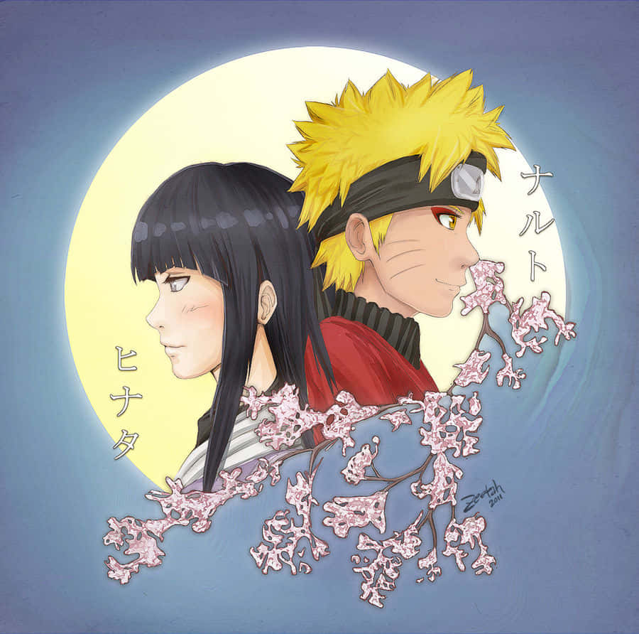 Naruto, Hinata, cherry blossoms, SD Desktop Wallpaper