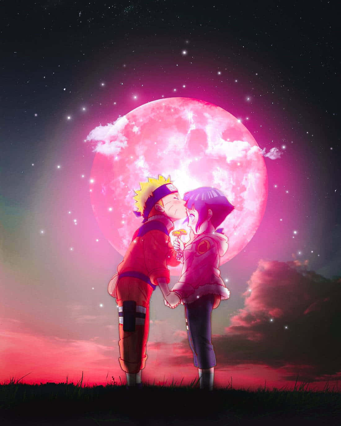 Naruto, Hinata, forehead kiss, HD Phone Wallpaper