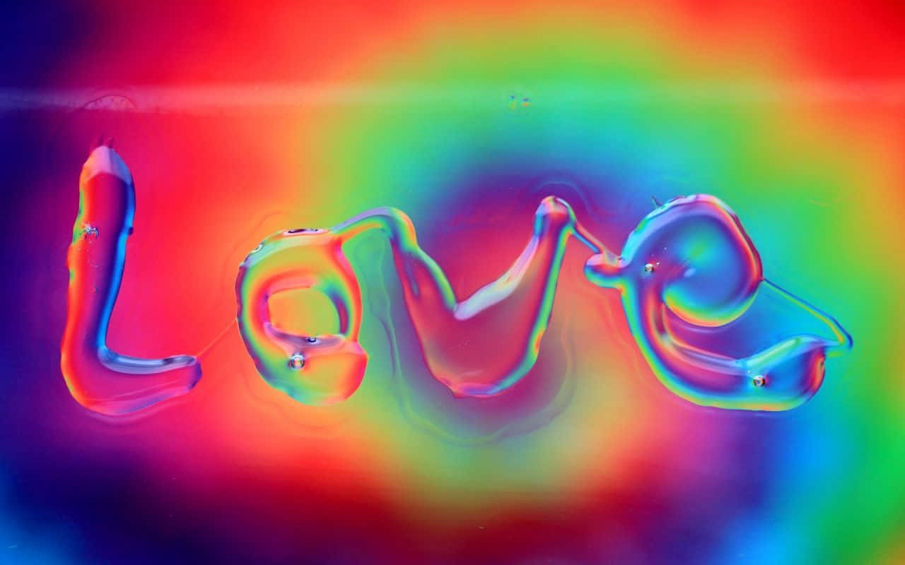 love, iridescent soap bubbles, vibrant rainbow gradient background, HD Desktop Wallpaper