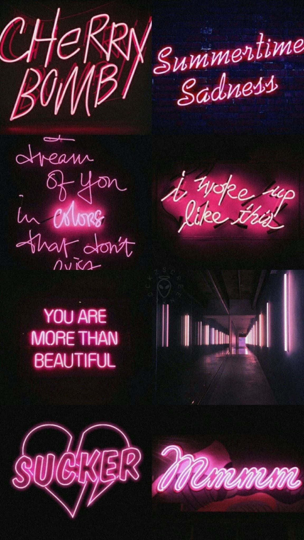 Cute Neon Pink, vibrant pink neon signs, poetic phrases, Full HD Phone Wallpaper