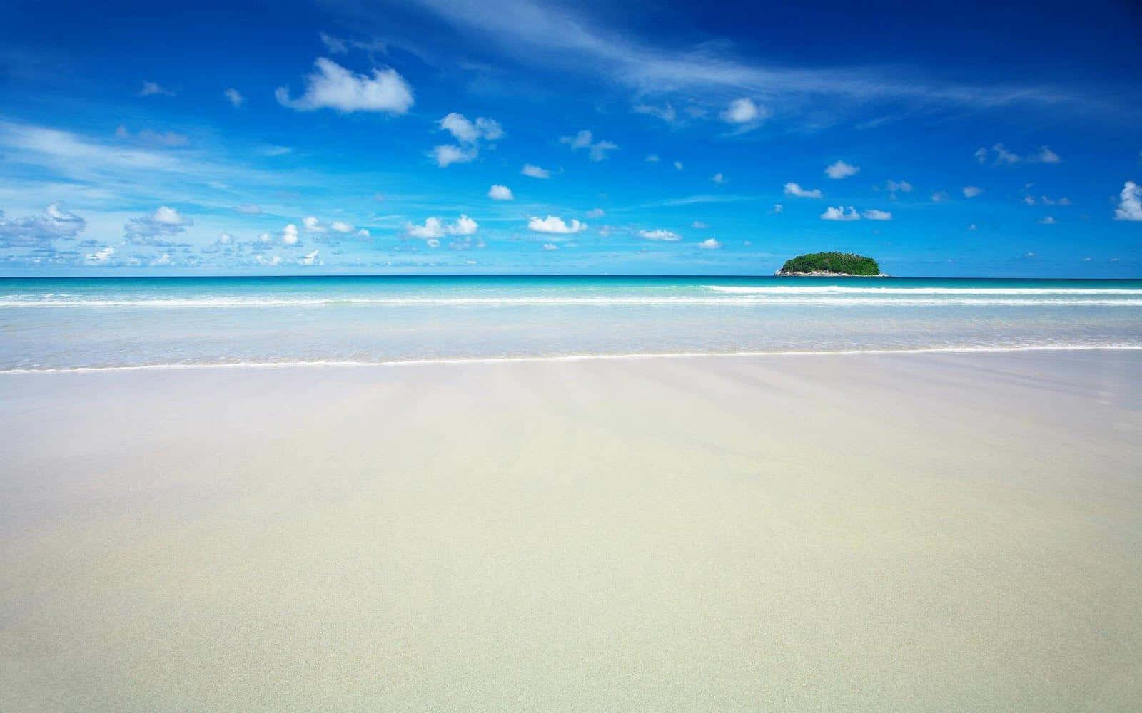 turquoise ocean, tropical beach, powdery white sand, HD Desktop Wallpaper