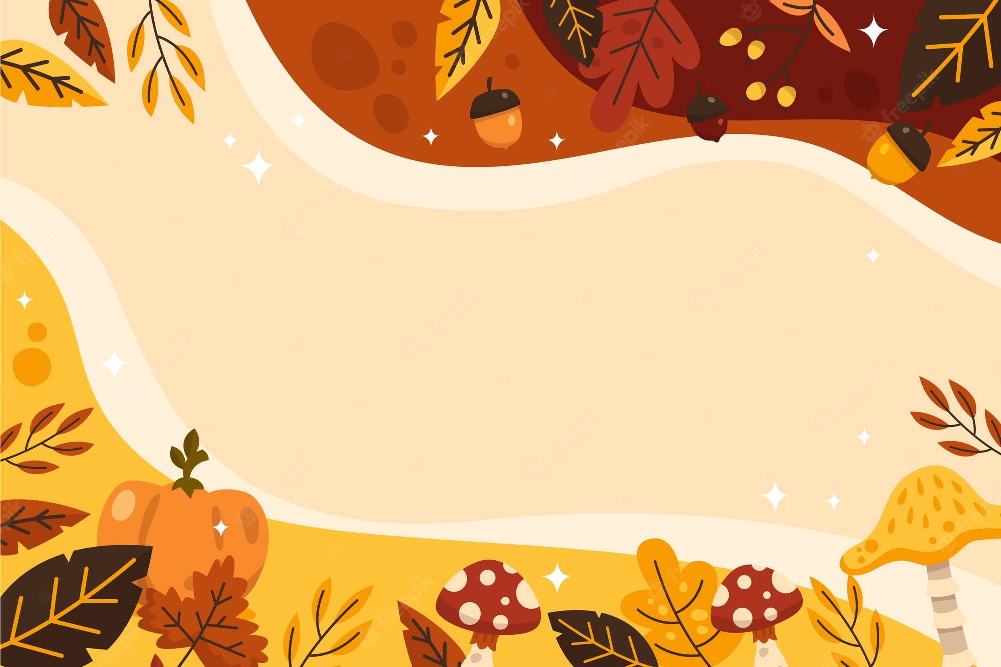 colorful October Garden, pumpkins, mushrooms, Full HD Desktop Wallpaper