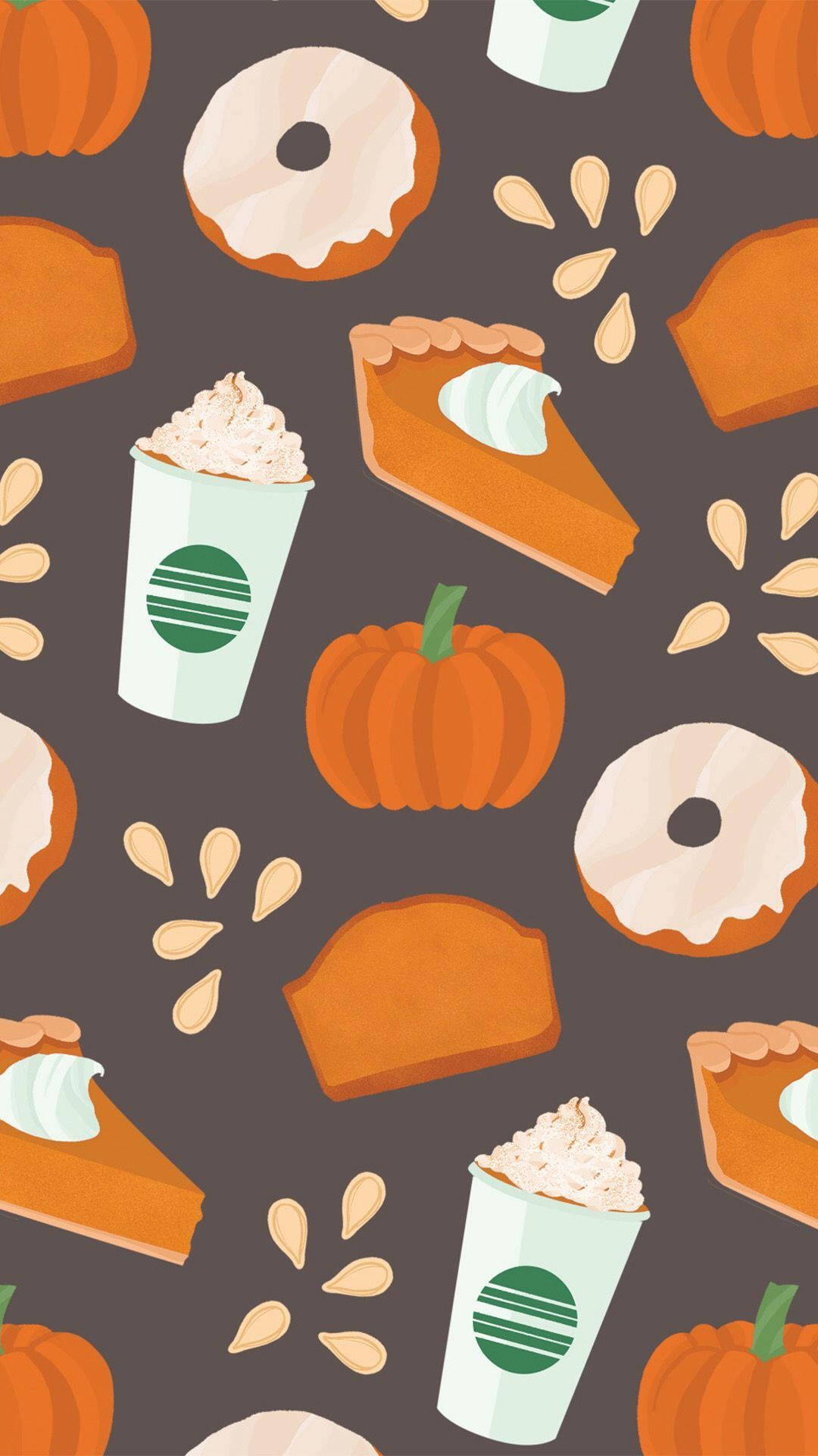 pumpkin, pumpkin pie, donuts, Full HD Phone Wallpaper
