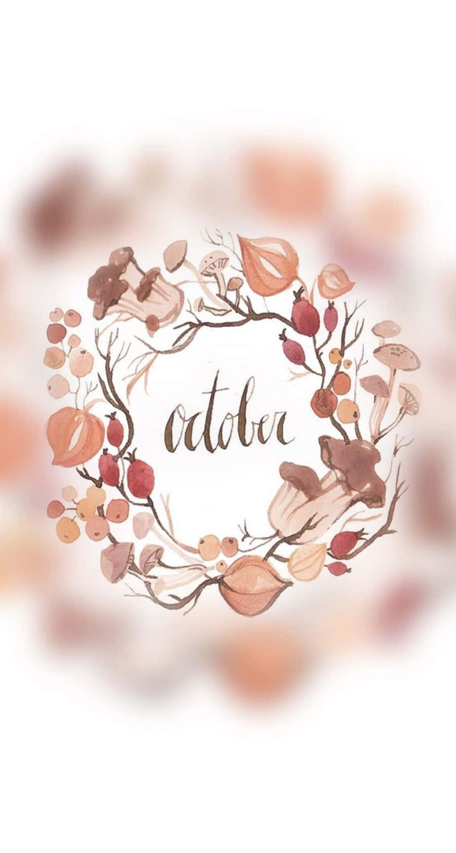October, autumn leaves, mushrooms, HD Phone Wallpaper