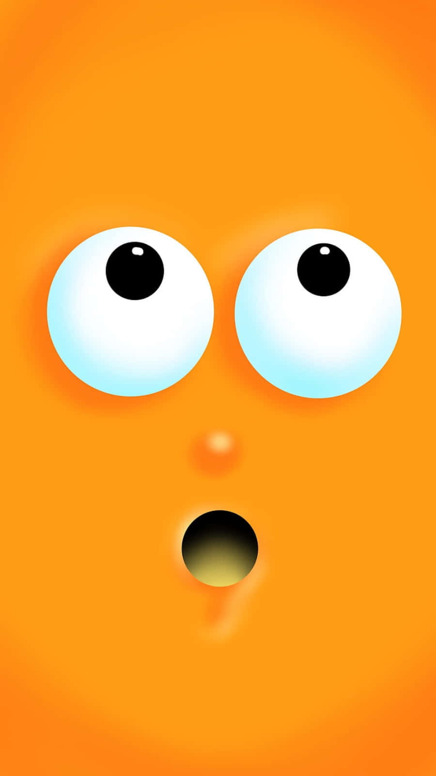 Cute Orange, bright orange, cartoon face, HD Phone Wallpaper
