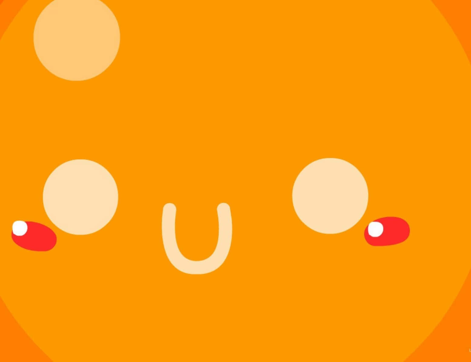 Cute Orange, orange sun, white eyes, HD Desktop Wallpaper