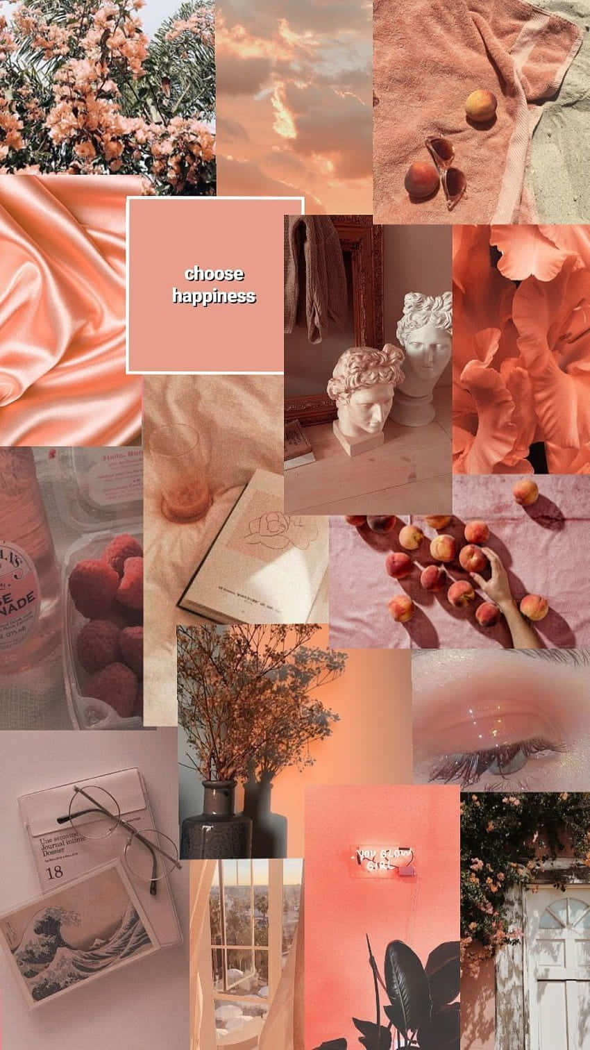 peach, orange, collage, HD Phone Wallpaper