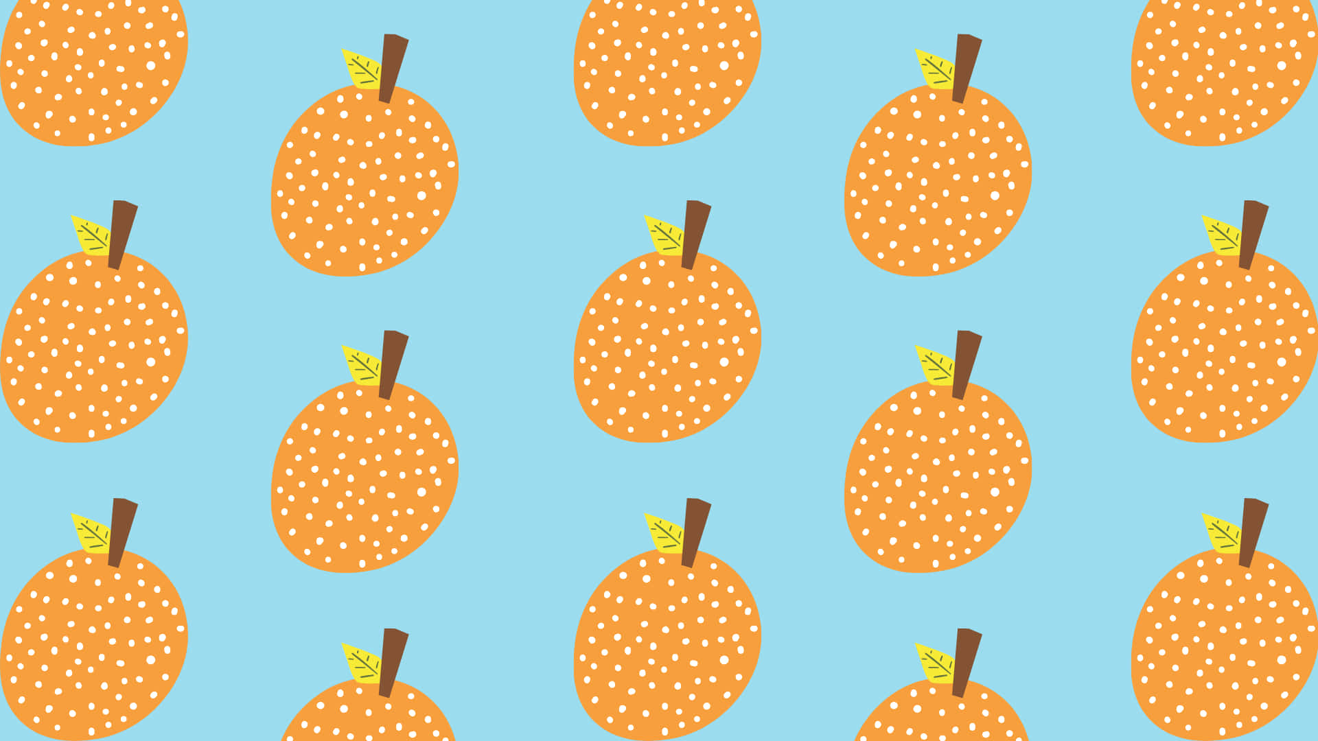 orange pumpkins, white dots, green stems, Full HD Desktop Wallpaper