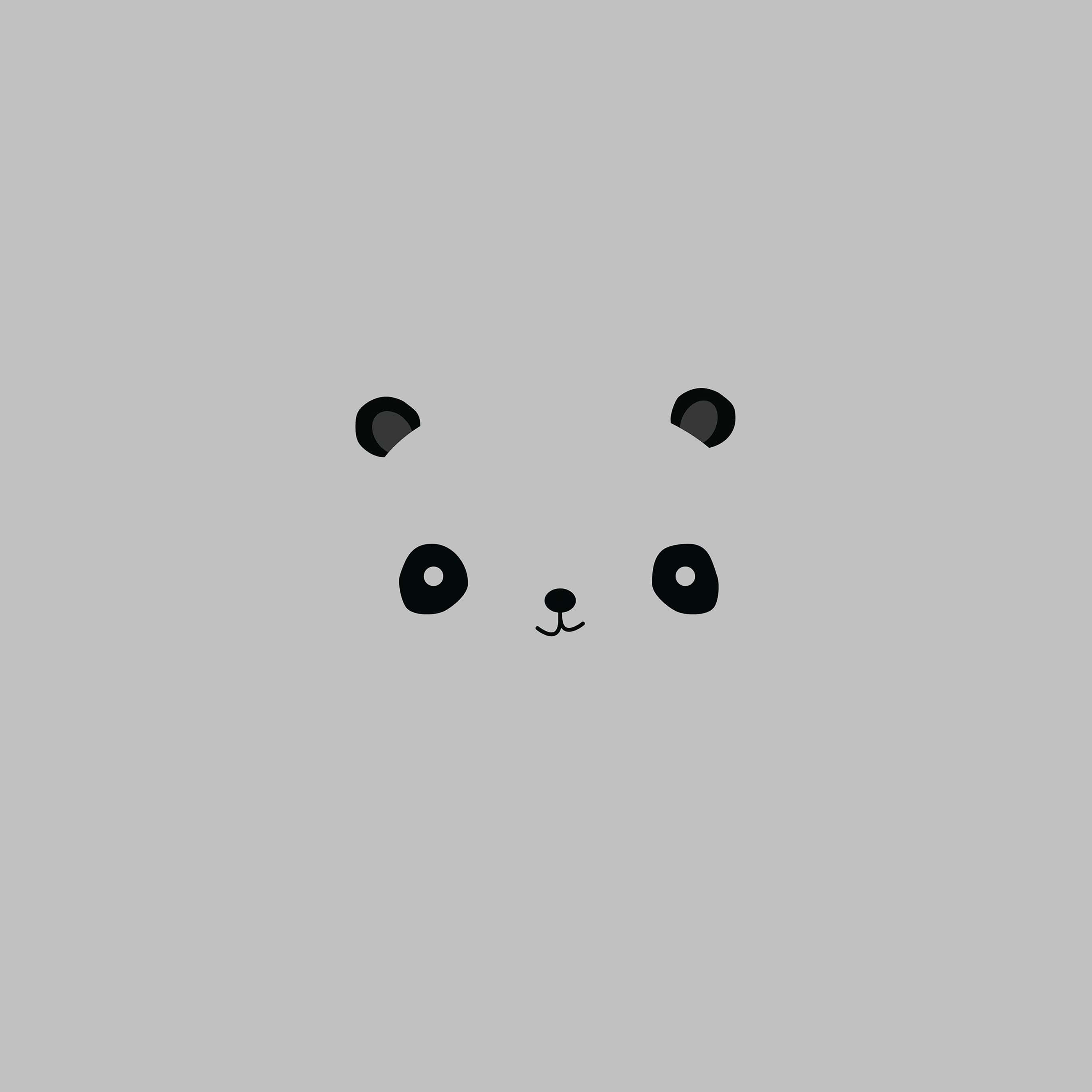 Minimalist, Grey Panda, Cute Girly iPad, 2K Desktop Wallpaper