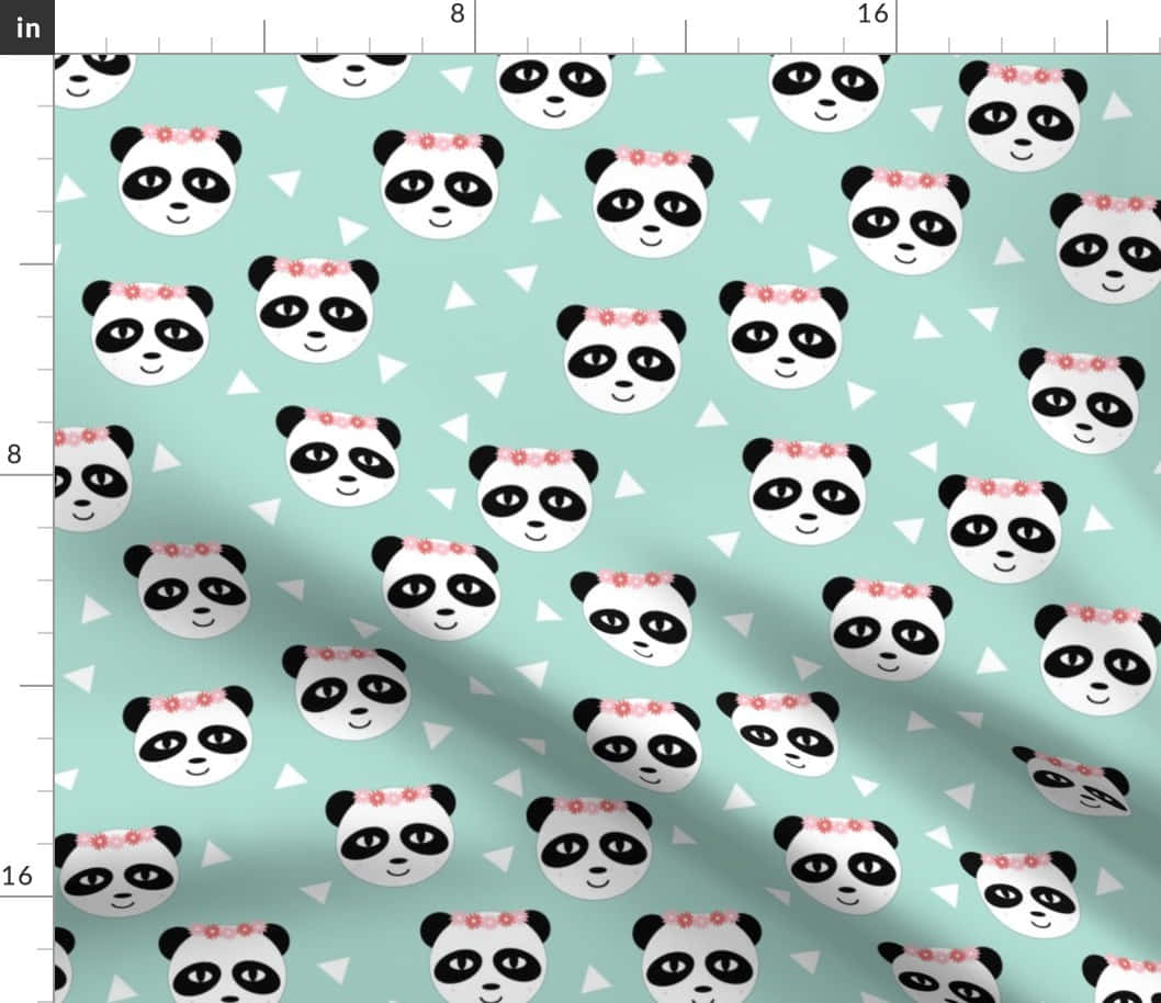 Girly Cute Panda, Spoonflower Fabric, pink floral headbands, SD Desktop Wallpaper