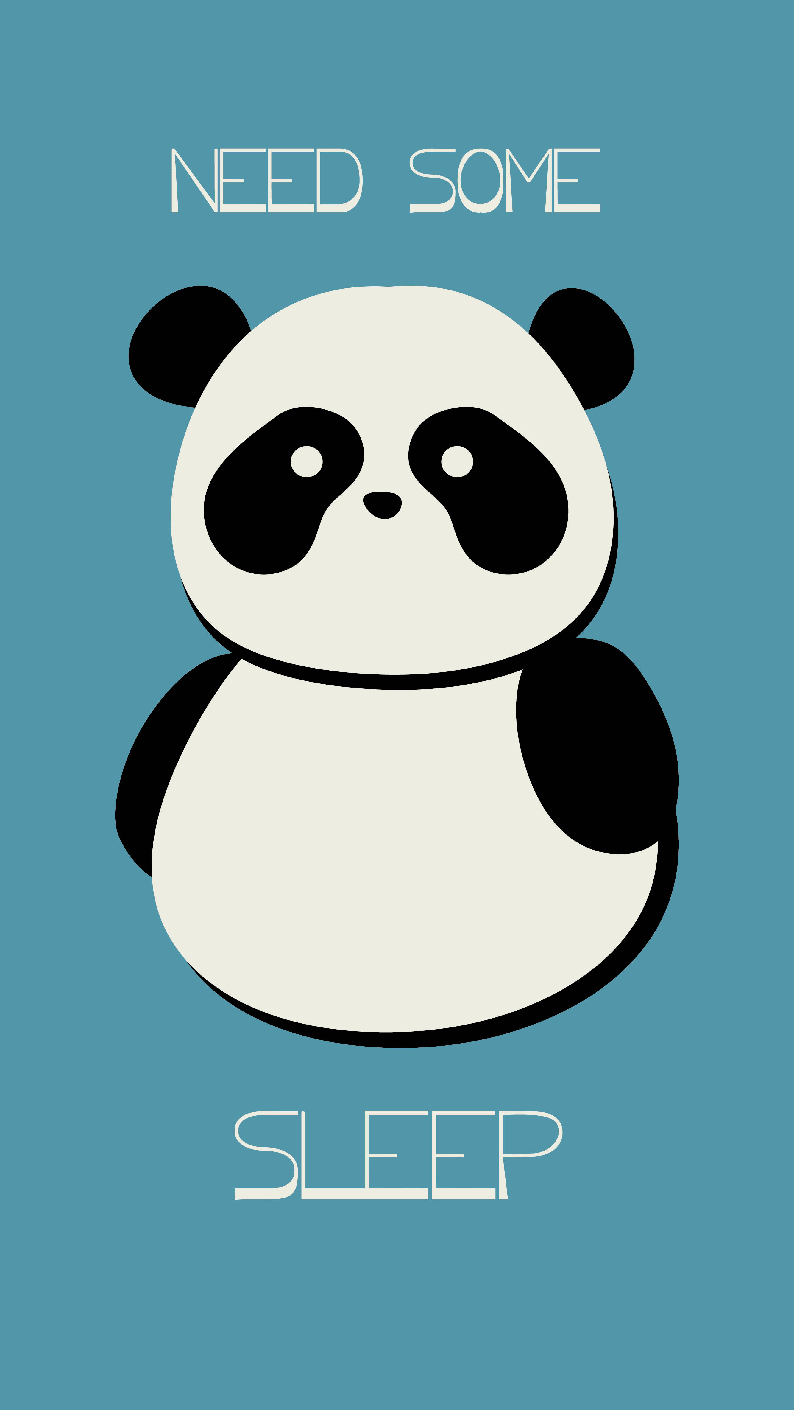 aesthetic panda, NEED SOME SLEEP, teal background, 4K Phone Wallpaper