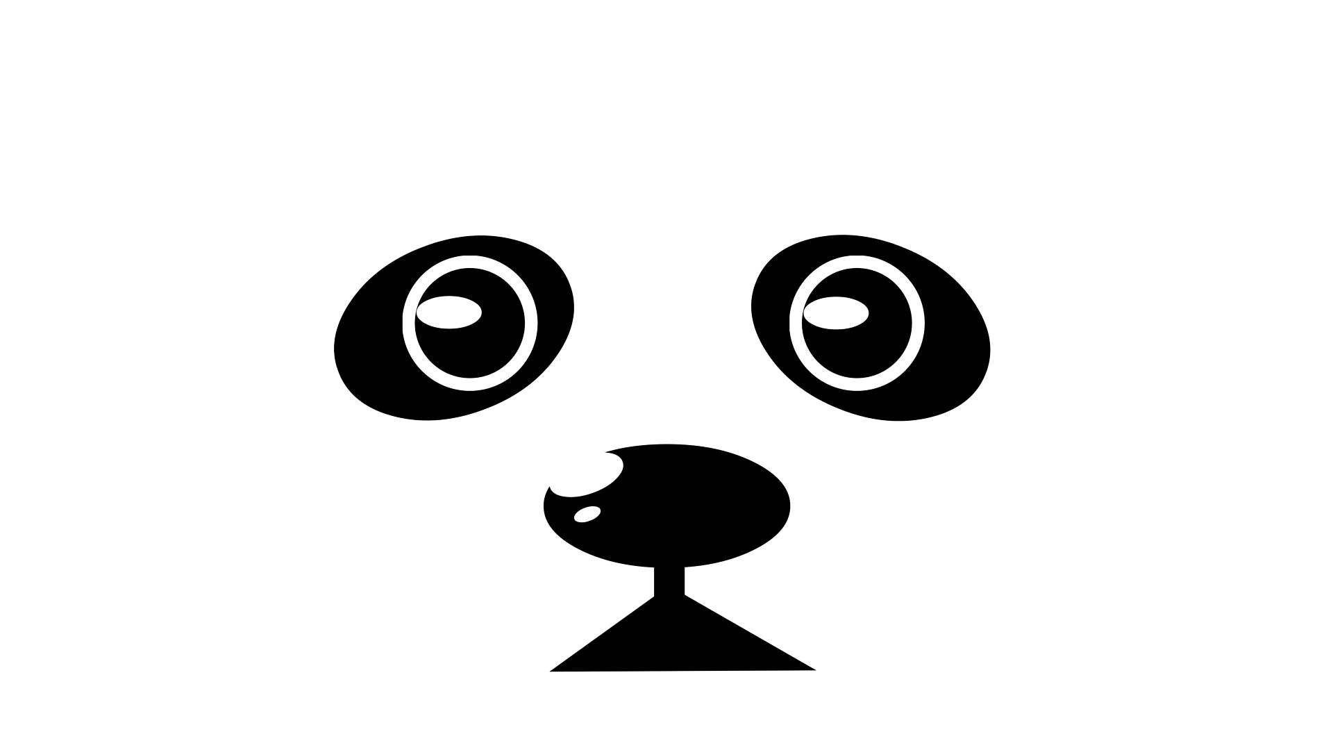cute panda, minimalist, black and white, Full HD Desktop Wallpaper