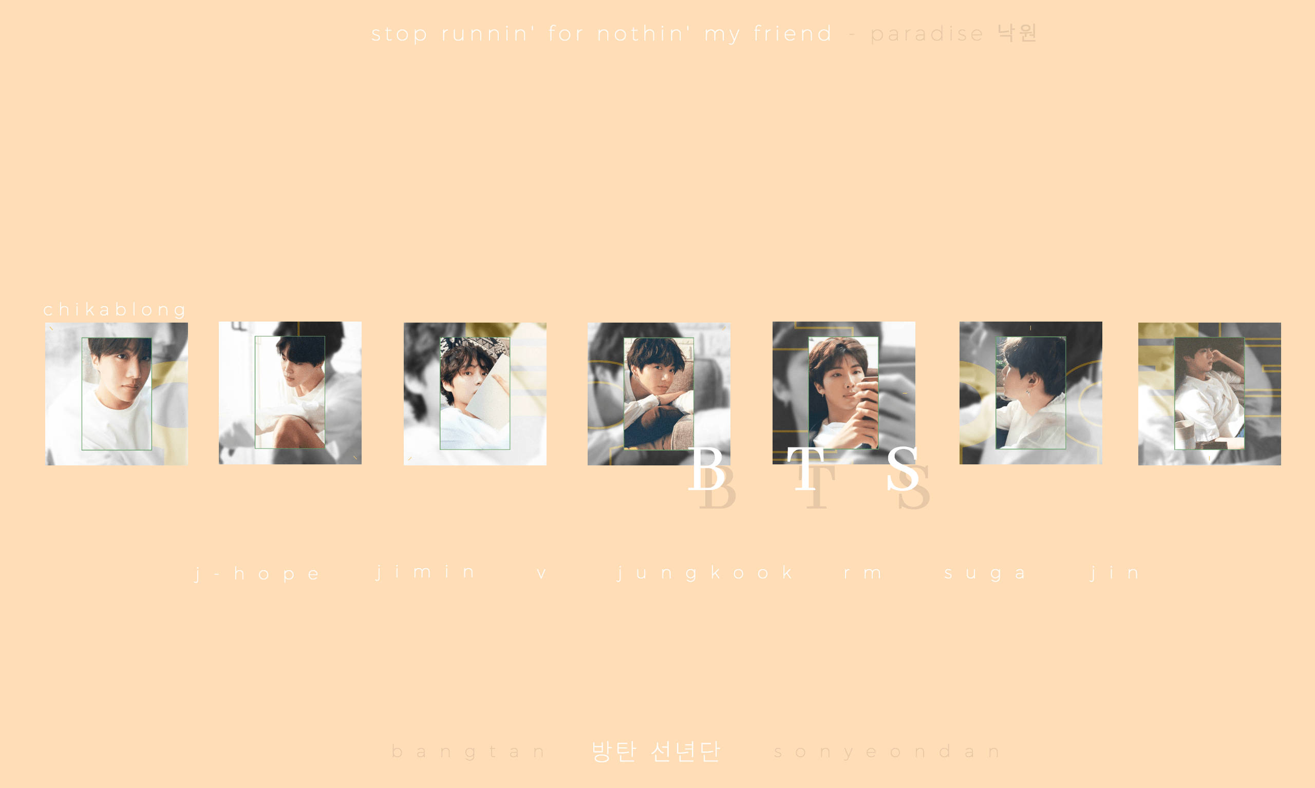 Cute Pastel Aesthetic, peach background, soft pastel frames, 2K Desktop Wallpaper