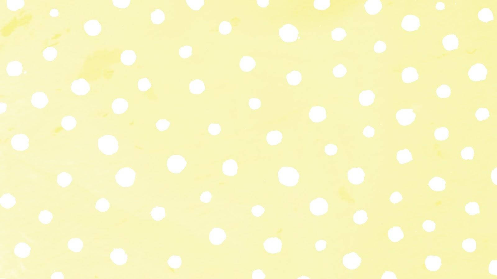 dotted cute pastel yellow aesthetic, soft yellow background, scattered white polka dots, HD Desktop Wallpaper