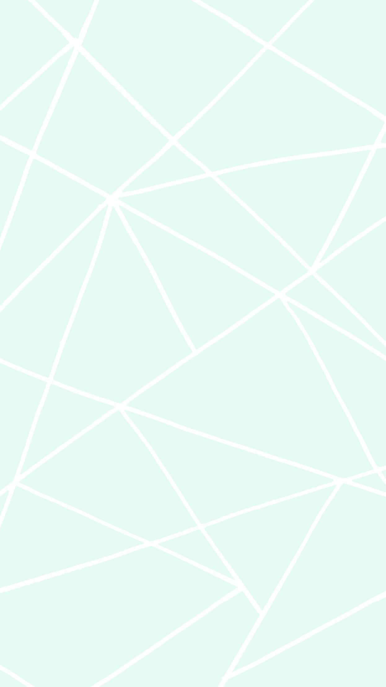 Cute Pastel Green, soft mint green, delicate white geometric lines, Full HD Phone Wallpaper