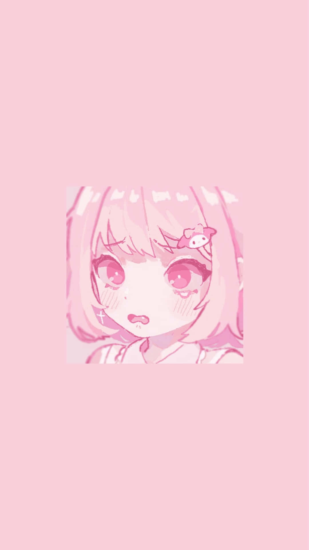 pastel pink anime aesthetic, anime girl, pink hair, Full HD Phone Wallpaper