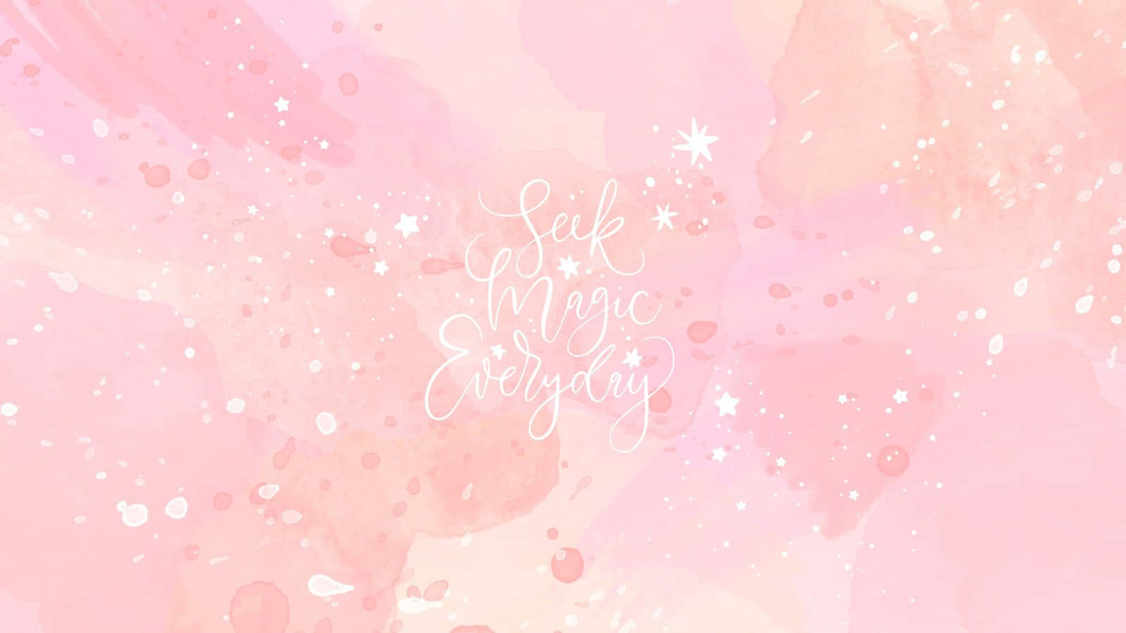 pastel pink, watercolor wash, white stars, HD Desktop Wallpaper