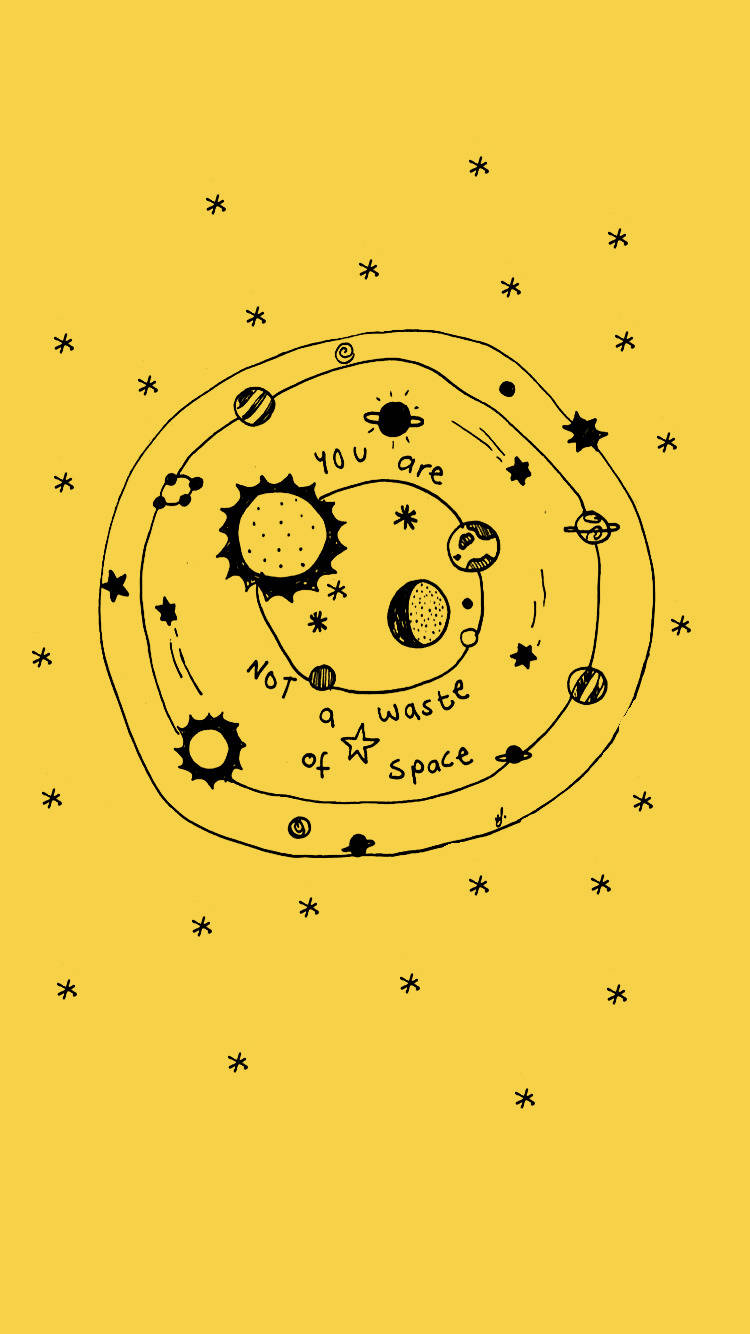 Blissful Harmony, pastel yellow aesthetic, solar system, HD Phone Wallpaper