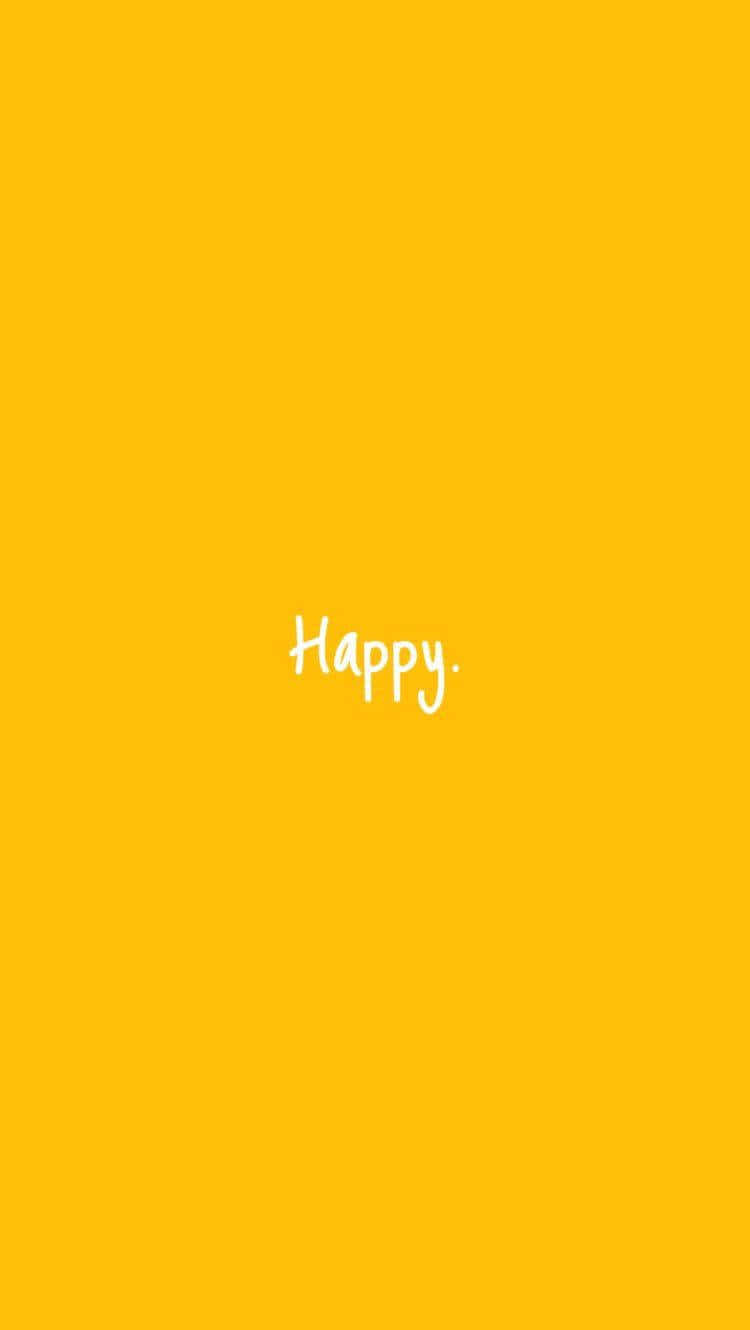 pastel yellow, white cursive, Happy, HD Phone Wallpaper