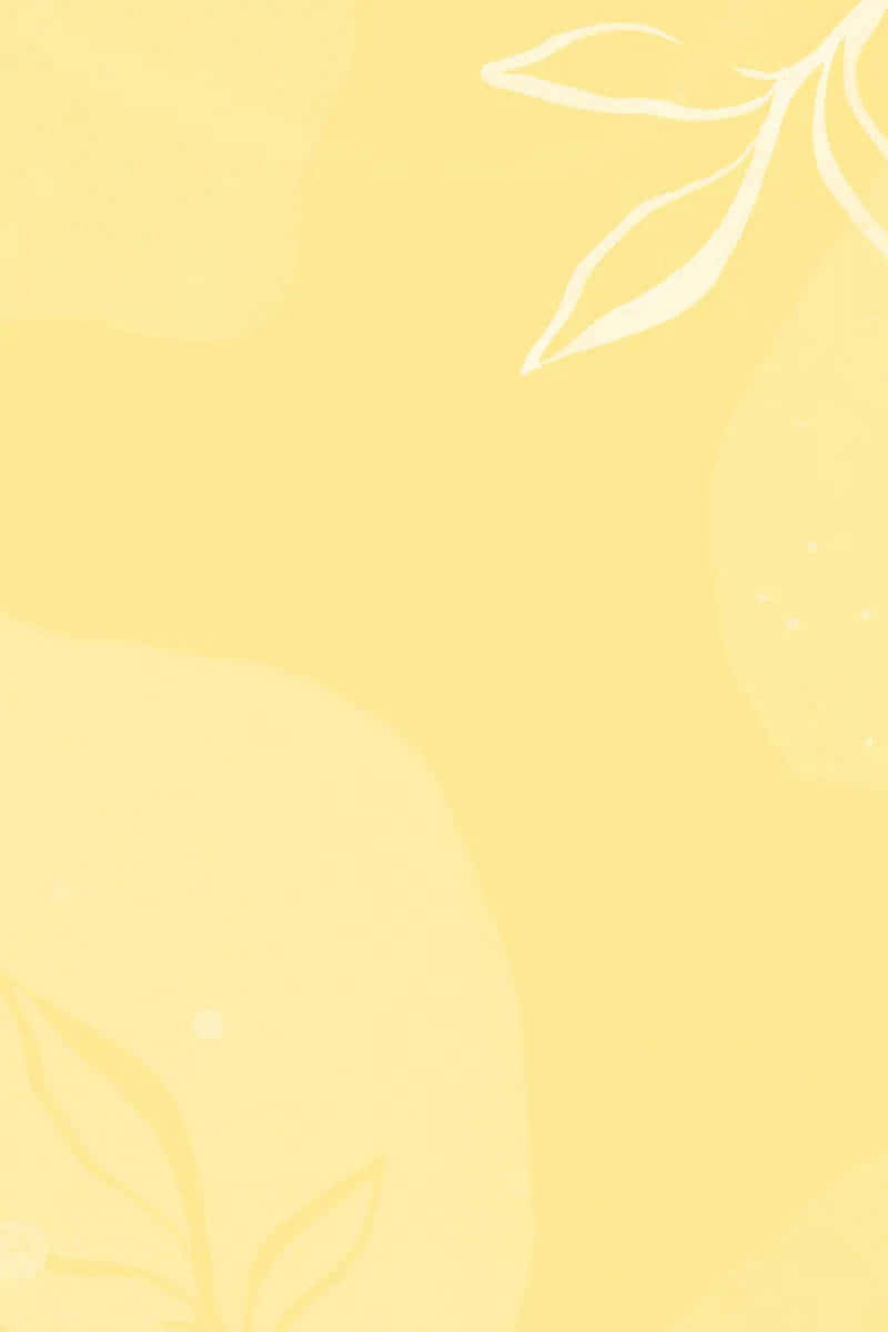 Cute Pastel Yellow, white leaf silhouettes, soft yellow background, SD Phone Wallpaper