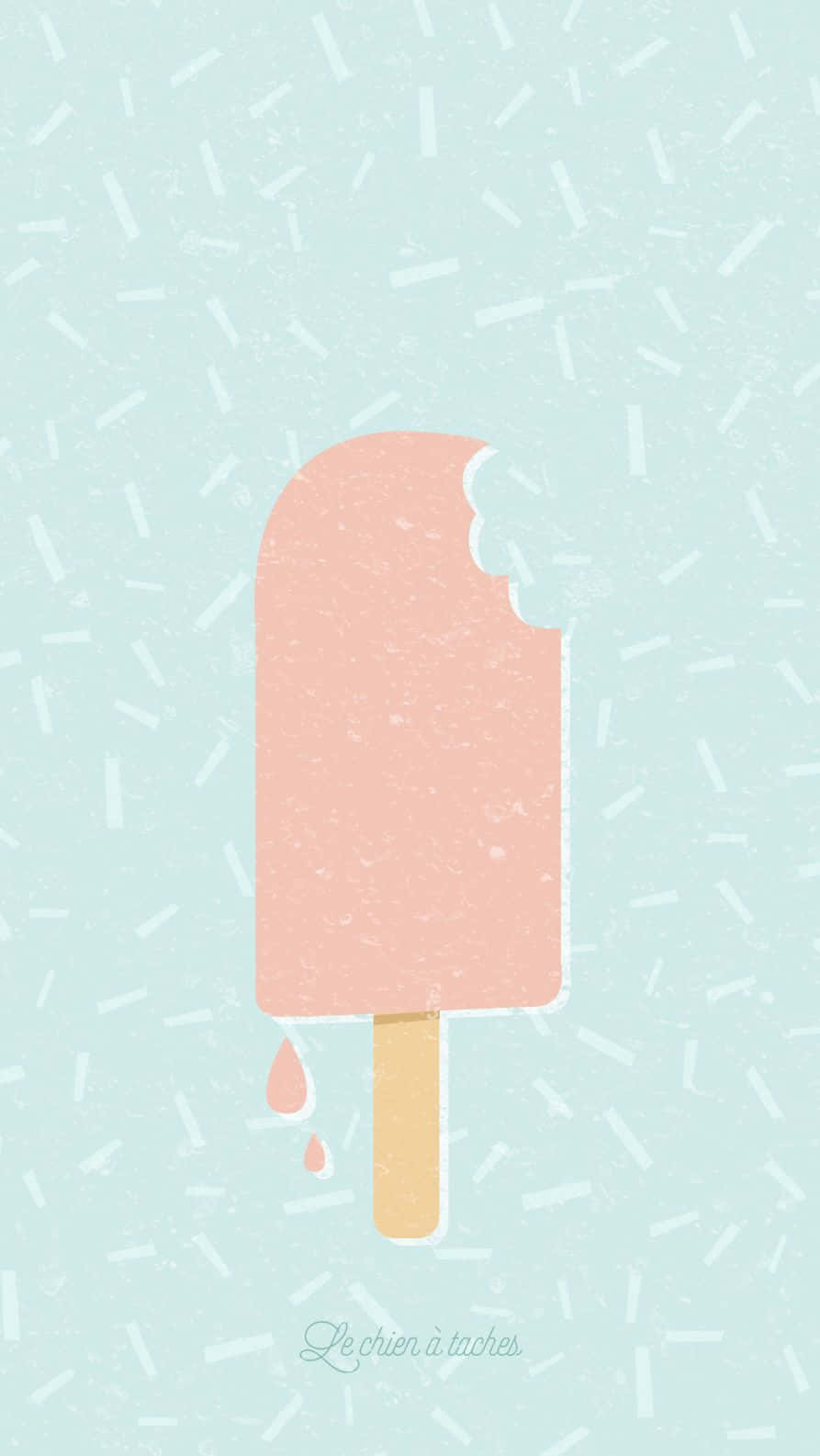 melon popsicle, pink popsicle, bite mark, HD Phone Wallpaper