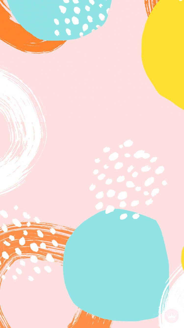 pastel pink, teal, orange, HD Phone Wallpaper