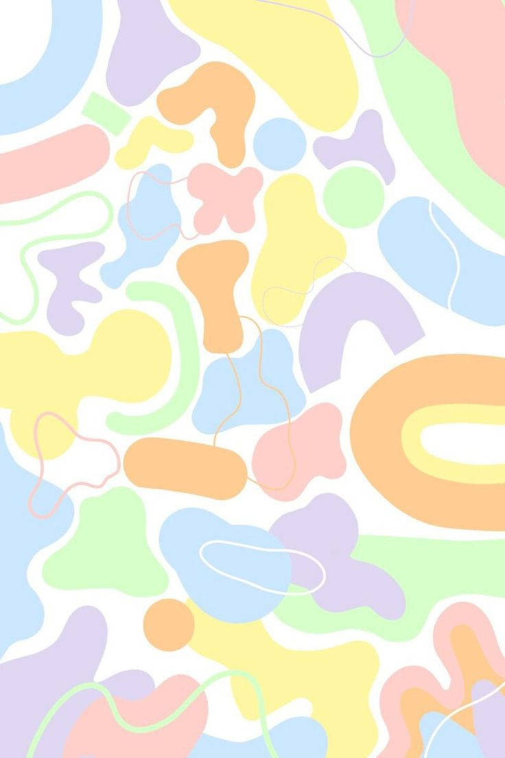 funky cute pastel blobs, pastel-colored abstract pattern, soft organic shapes, SD Phone Wallpaper