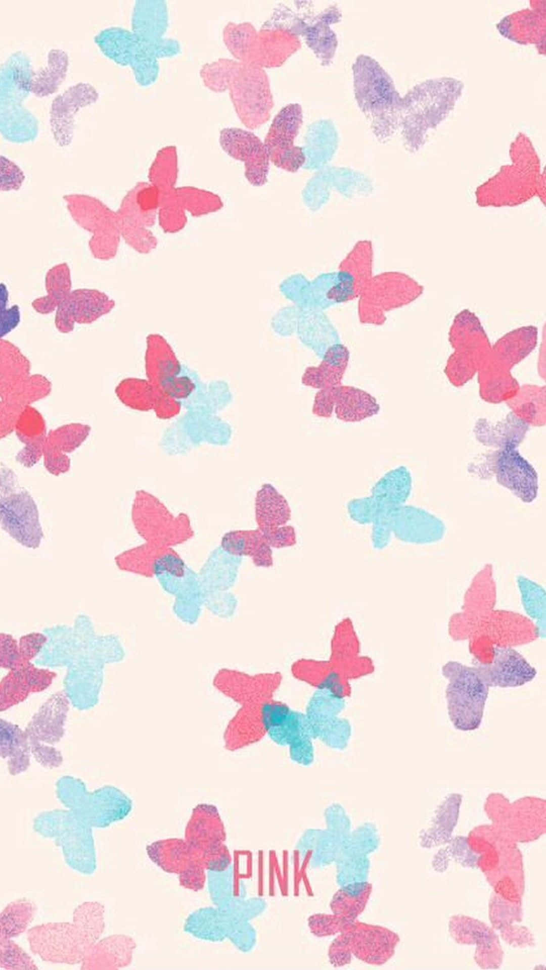 Butterflies, Pastel pink blue and purple, soft cream background, Full HD Phone Wallpaper